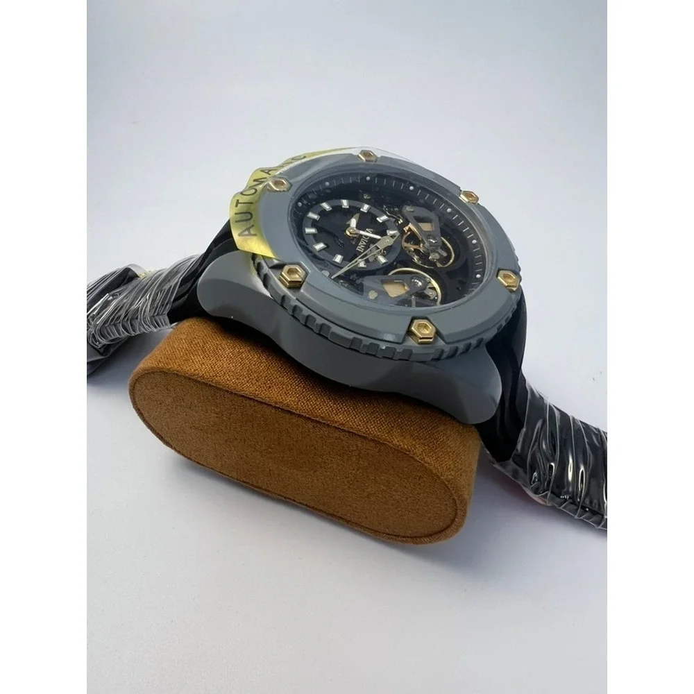 #W002 Invicta Akula 35246 Men's Automatic Watch 51mm Black Dial Silicone Strap